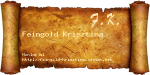 Feingold Krisztina névjegykártya